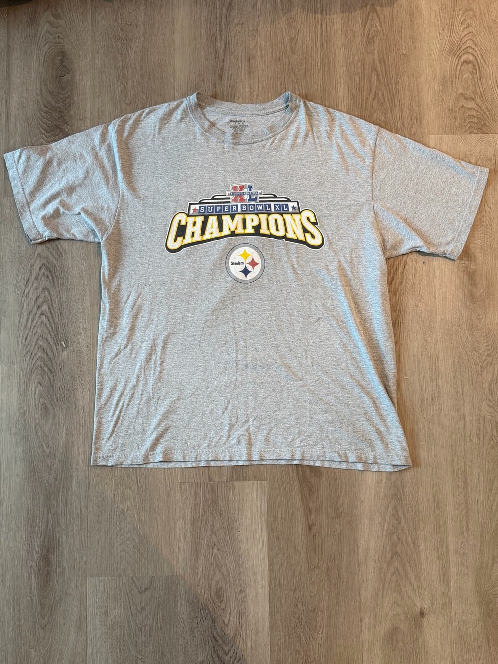 Pittsburgh Steelers Gray Super Bowl Champions Short Sleeve Tee